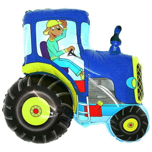 Folienballon Traktor blau